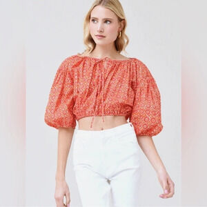 Ciao Lucia Octavia Top Poppy Red NWT Spring Colorful Beachy Coastal Casual Chic